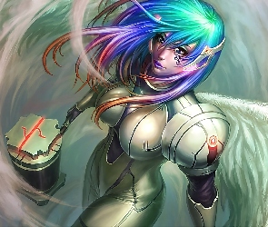 Tęczowe, Włosy, Cyborg