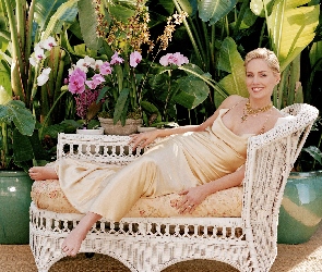 Sofa, Rośliny, Sharon Stone