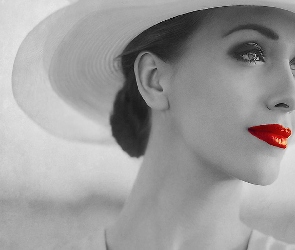 Czerwone, Usta, Portret