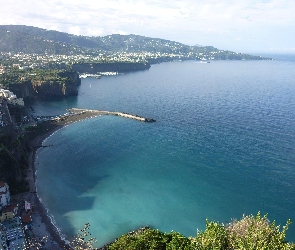 Panorama, Woda, Sorrento, Włochy