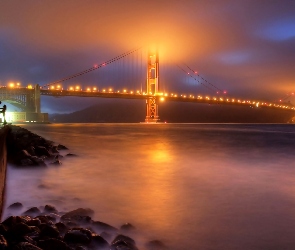 Most, Wieczór, Rzeka, Golden Gate