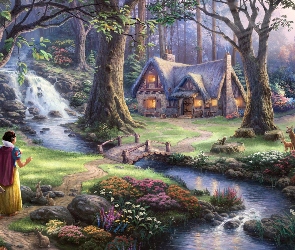 Snow White and the Seven Dwarfs, Królewna Śnieżka i siedmiu krasnoludków, Thomas Kinkade, Disney