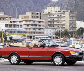 Czerwony, Kabriolet, Saab 900