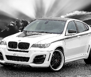 BMW X6, Chmury, Zaciski, Czerwone