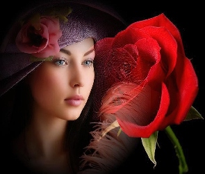 Czerwona, Róża, Kobieta