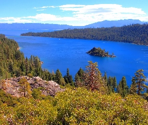 Wysepka, Kalifornia, Tahoe, Lasy, Jezioro