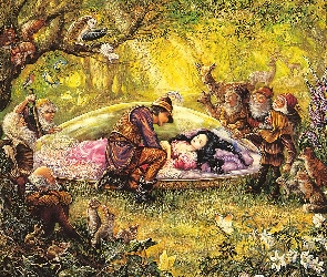 Las, Zwierzęta, Śnieżka, Królewna, Krasnoludki, Książe
