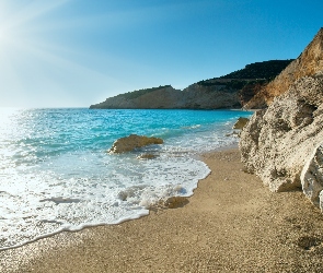 Plaża, Słońca, Promienie, Wybrzeże, Morze