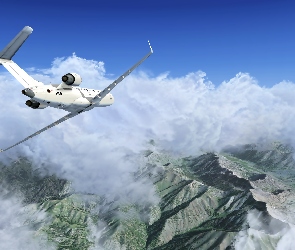 Samolot, Chmury, Góry