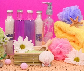 Kwiaty, Muszelki, SPA, Minerały