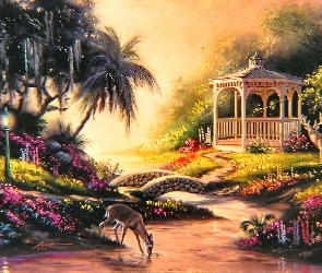 Rzeczka, Mostek, Park, Altana