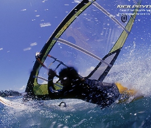 deska, fala, morze, żagiel, Windsurfing