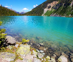 Jezioro, Kanada, Góry, Joffre, Kamienie