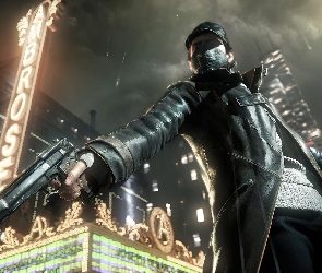 Miasto, Pistolet, Watch Dogs, Mężczyzna