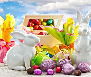 Zajączki, Prezenty, Jajeczka, Wielkanocne