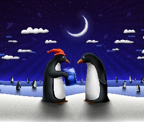 Pingwiny, Czapka, Księżyc