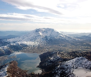 Wulkan, Woda, Śnieg, Góra, St. Helens