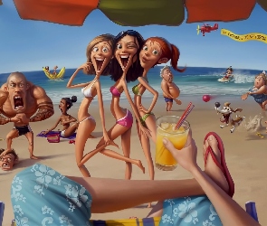 Facet, Wściekły, Kobiety, Plaża