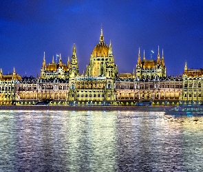 Rzeka, Dunaj, Węgry, Parlament, Budapeszt, Zabytek