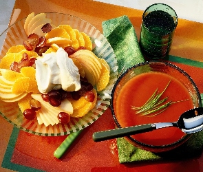 Owoce, Pokrojone, Zupa, Pomidorowa