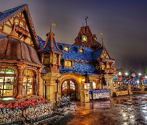 Ulica, Budynek, Miasto, Noc