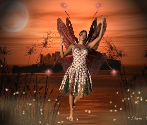 Noc, Fantasy, 3D, Elf, Magiczna