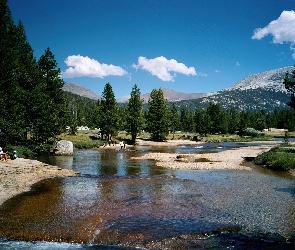 Stan Kalifornia, Mielizna, Rzeka Tuolumne River, Park Narodowy Yosemite, Stany Zjednoczone