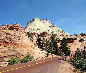 Stany Zjednoczone, Droga, Park Narodowy Zion, Góry, Stan Utah