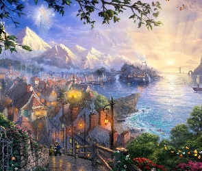 Wyspa, Pinokio, Thomas Kinkade, Disney