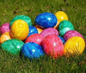 Kolorowe, Wielkanoc, Jajka