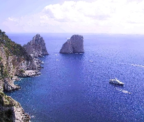 Capri, Skały, Łódz