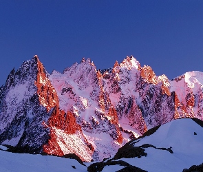 Góry, Śnieg, Niebo