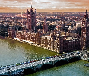 Londyn, Miasta, Most, Panorama, Big Ben