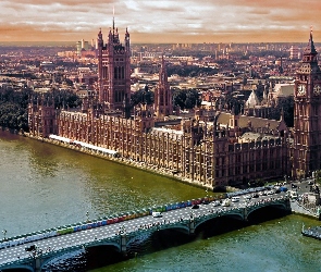 Big Ben, Miasta, Panorama, Most, Londyn