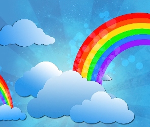 Tęcze, Chmurki Grafika 2D, Kolorowe