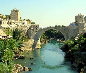 Domy, Bośnia i Hercegowina, Mostar, Most, Rzeka