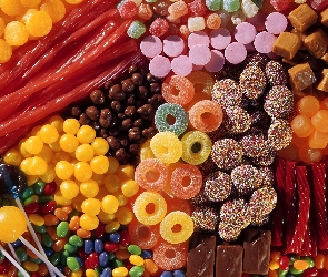 Słodycze, Cukierki, Draże, Lizaki