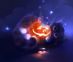 Dynia, Halloween, Kot