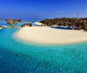 Malediwy, Hotel, Ocean, Plaża