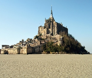 Mont Saint-Michel, Klasztor, Wyspa, Odpływ, Francja