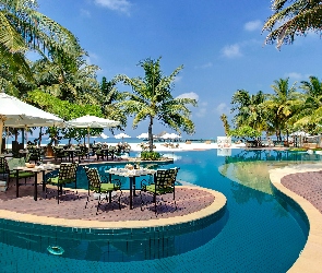 Hotel, Malediwy, Kurort, Basen