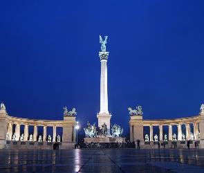 Budapeszt, Pomnik Millennium, Plac Bohaterów, Węgry