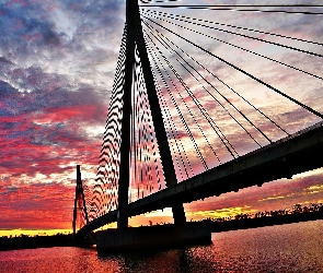 Zachód Słońca, Brazylia, Wiszący, Most