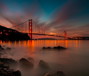San Francisco, Słońca, Zachód, Most