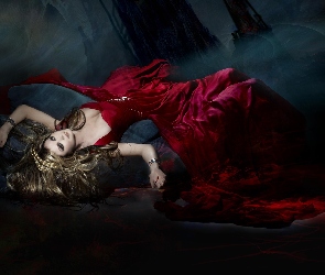 Czerwona, Suknia, Sarah Brightman
