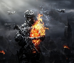 Battlefield 3, Wojna, Wybuchy, Broń, Żolnierze, Czaszka