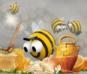 Pszczółki, Pomarańcze, Miód