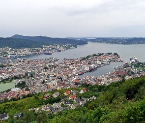 Norwegia, Bergen, Panorama, Miasta