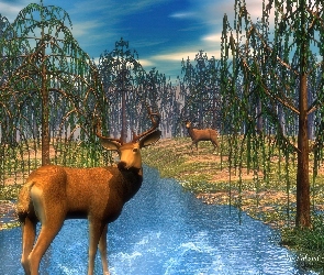 Las, 3D, Jelenie