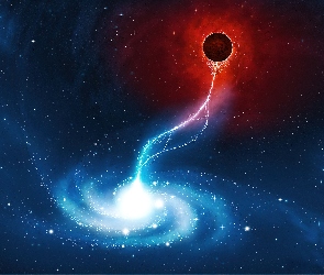 Planeta, Czerwony, Niebieski, Wir, Kosmos